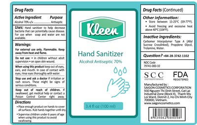(Label) Kleen Hand Sanitizer 100ml - KLEEN100ml Saigon Cosmetics